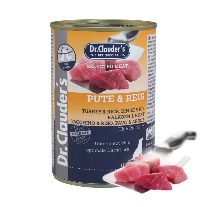 Dr.Clauder's Wet Food with Turkey & Rice for Adult Dogs 400 gr