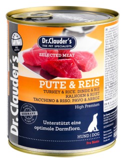 Dr.Clauder's Wet Food with Turkey & Rice for Adult Dogs 800 gr
