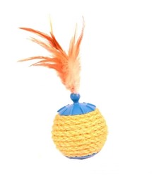 6pcs Pet Toys Feather Ball Candy Color Feahter Kitten Playing Cat Ball Toy