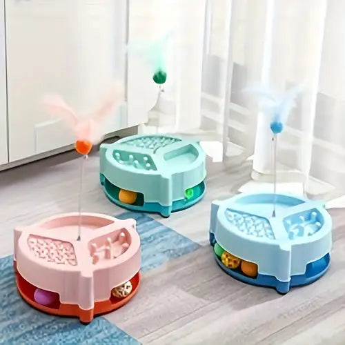 Petbroo Repel Blue Buster Interactive Cat Toy with Balls, Bells & Feathers 1 pcs