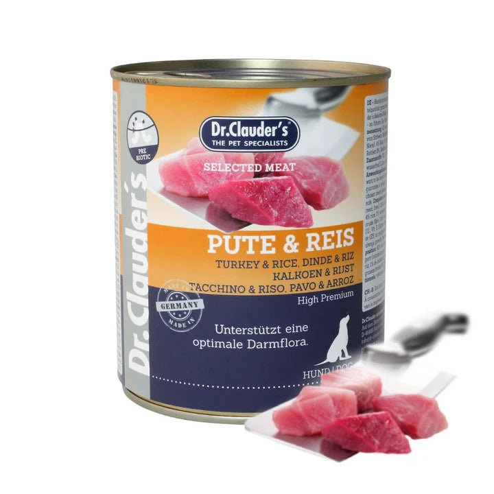 Dr.Clauder's Wet Food with Turkey & Rice for Adult Dogs 800 gr