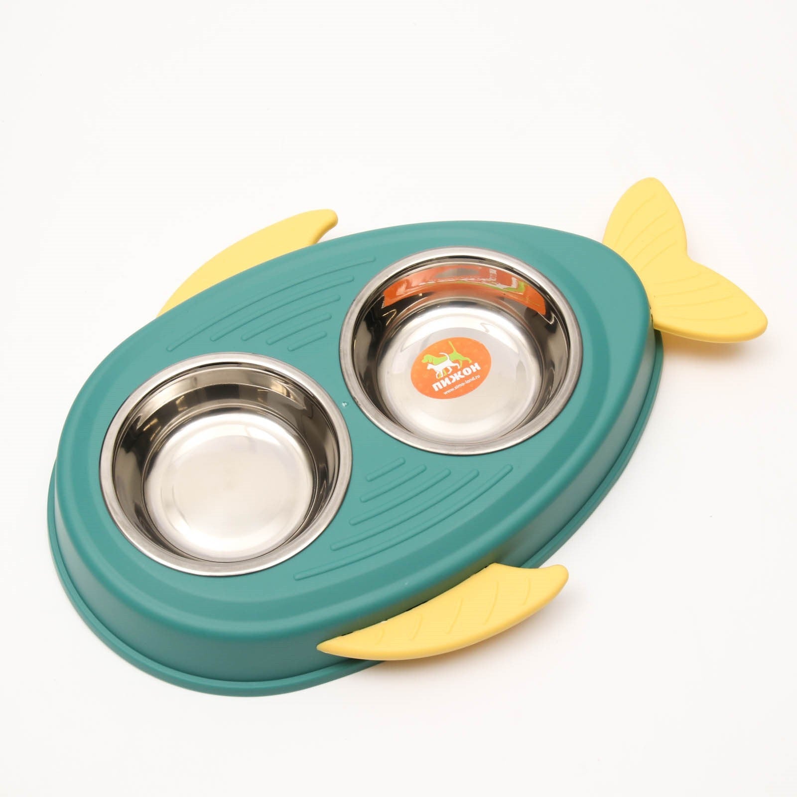 Pet Stainless Steel Feeder dog&Cat Bowl Food & Water Bowl Tilted Drip Proof
