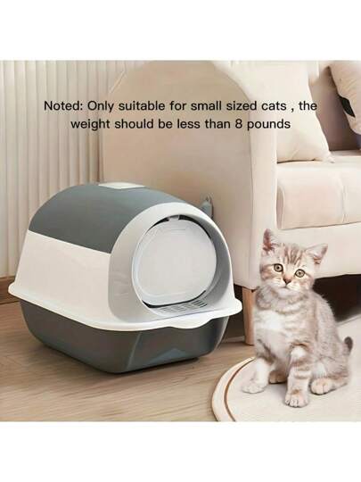 Cat Litter Box Closed Toilet Box with  Box Closed for Cats Modern and Distinctive Shape
