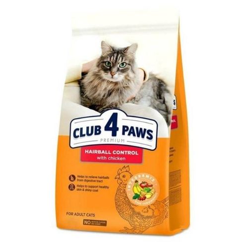Club 4 Paws Hairball Control Dry Food with Chicken for Adult Cats 2 kg