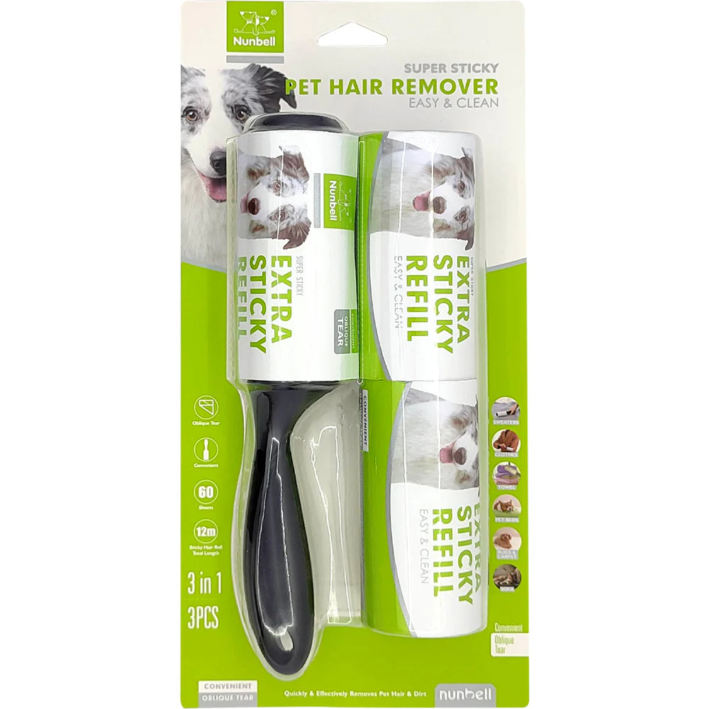Nunbell Green Pet Lint Roller with Refill Sheets (13.8x18cm) 1 pack