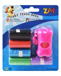 ZM Bone Shaped Pet Poop Bag Dispenser with Refills
