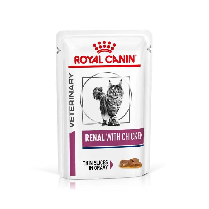 Royal Canin Feline Renal with chicken (85 gm\pouch) - Wet food for Renal and chronic kidney diseases –
