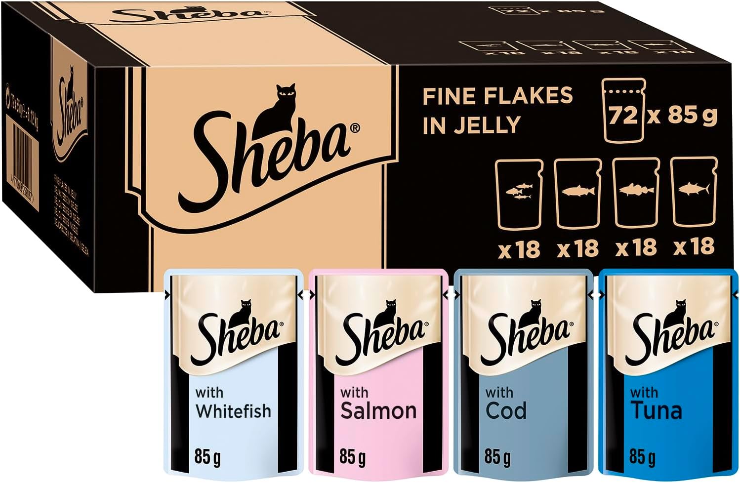 Sheba Mixed fish in Gravy Cat 85g - Price for 10 Pouch