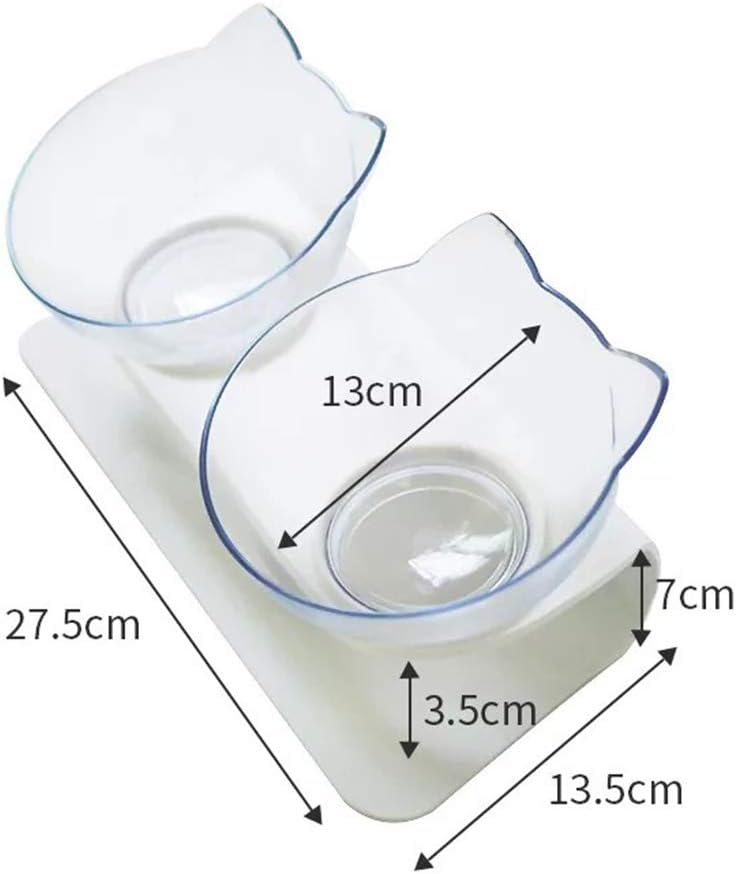 Cat Dog Bowl with Stand Removable Feeding Bowl  Clear