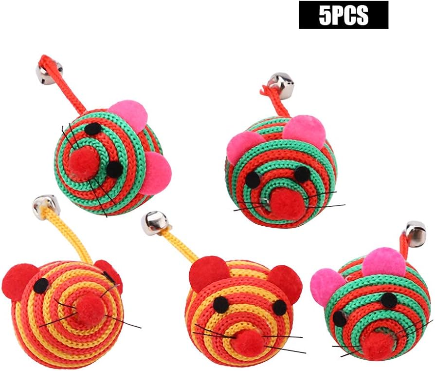 6Pcs Cat Chew Training Fun Playing Soft Cats Toys Rat Balls