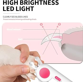 Pet Gravity Pet Nail Clipper with LED Light (15x4.3x2cm)