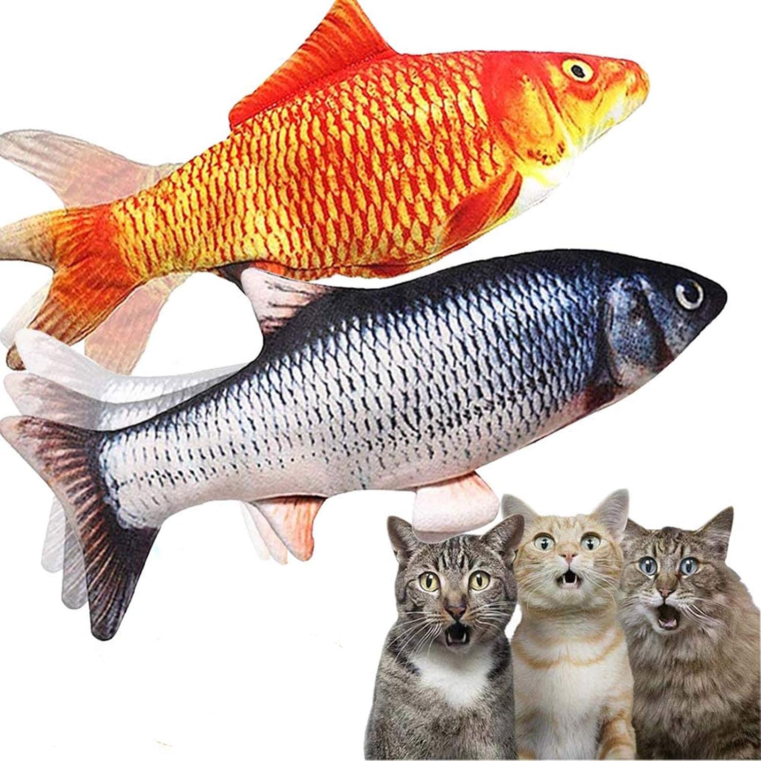 Electric Artificial Fish Soft Toys Teething Toy Plushes Electric Fish Catnip Toys for Indoor Cats Toys