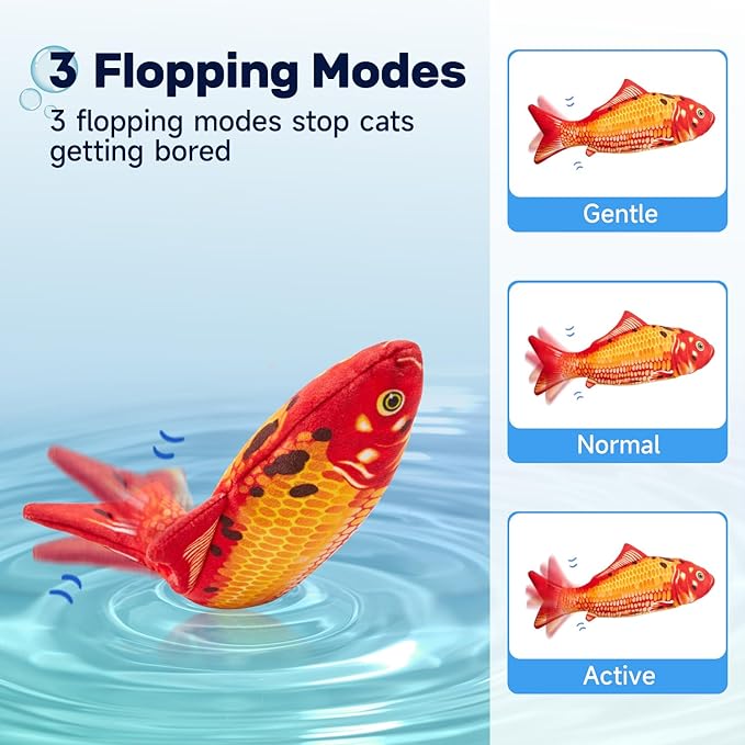 Electric Artificial Fish Soft Toys Teething Toy Plushes Electric Fish Catnip Toys for Indoor Cats Toys