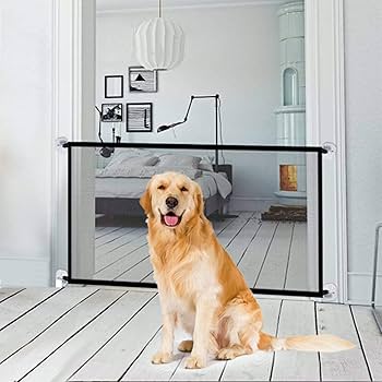 Pet Barrier Fences Portable Folding Breathable Mesh Dog Gate Pet Separat 180*80cm