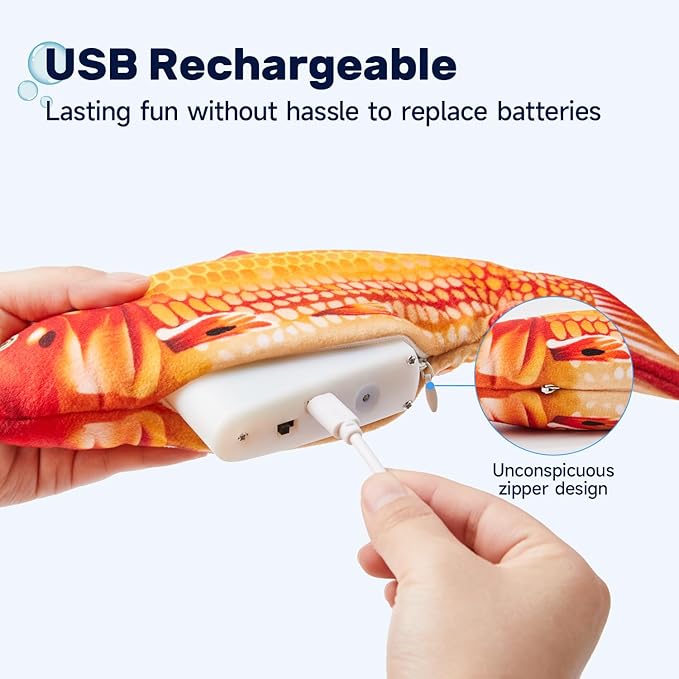 Electric Artificial Fish Soft Toys Teething Toy Plushes Electric Fish Catnip Toys for Indoor Cats Toys