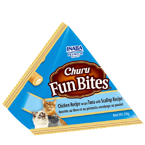 Inaba Churu Fun Bites Chicken, Tuna & Scallop Wrap Cat Treats 3 x 20 gr