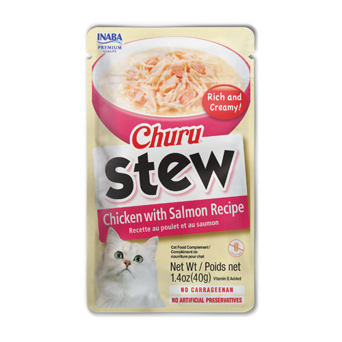 Inaba Churu Chicken & Salmon Cat Treat in Stew 40 gr