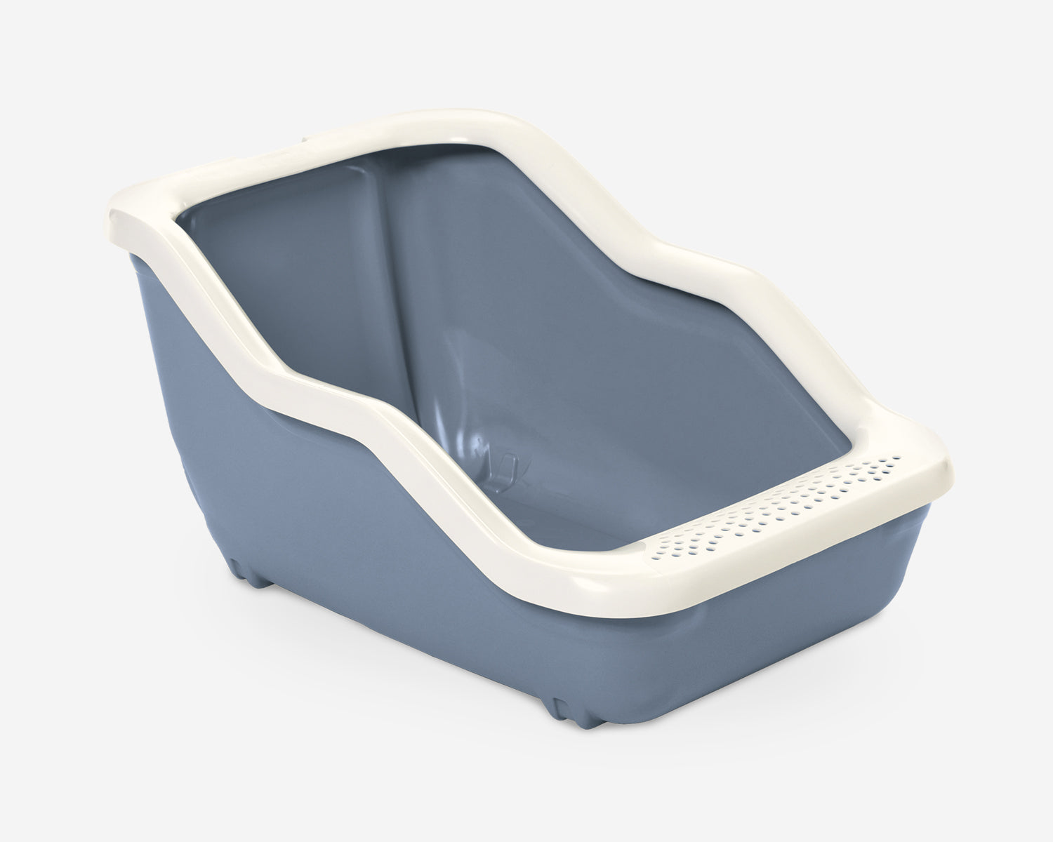 Netta Open MPS Green & White Cat Litter Tray with Rim