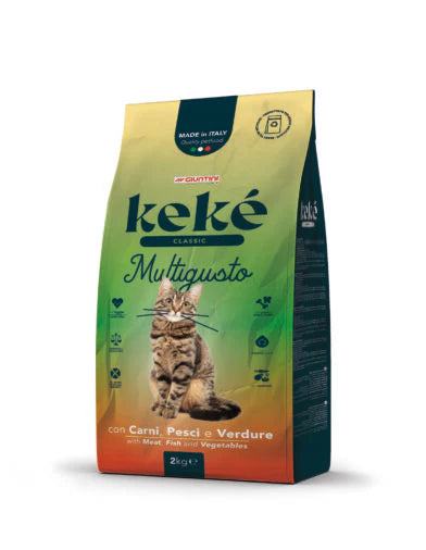 Keke Classic Multigusto Dry Food with Meat, Fish & Vegetables for Adult Cats 2 kg