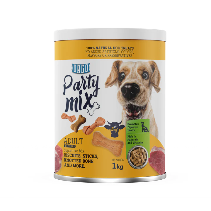 Orgo Party Mix Super Treat with Beef for Adult Dogs (1+ Years) 1 kg