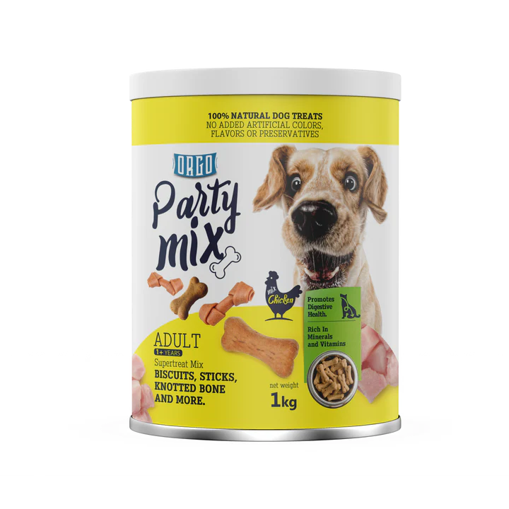 Orgo Party Mix Super Treat with Chicken for Adult Dogs (1+ Years) 1 kg