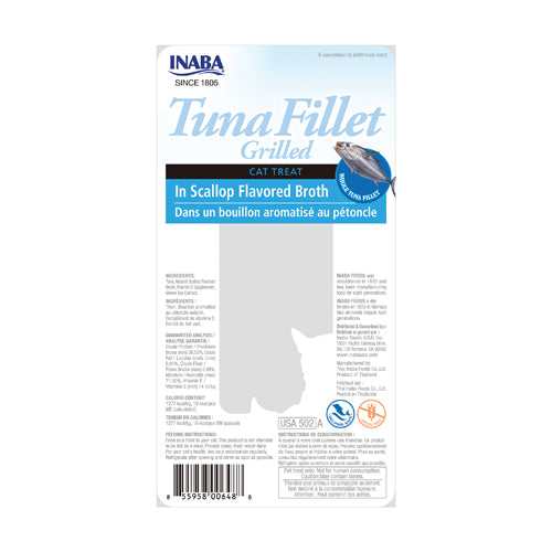 Inaba Grilled Tuna Fillet Cat Treat Filled in Scallop Flavored Broth 15 gr
