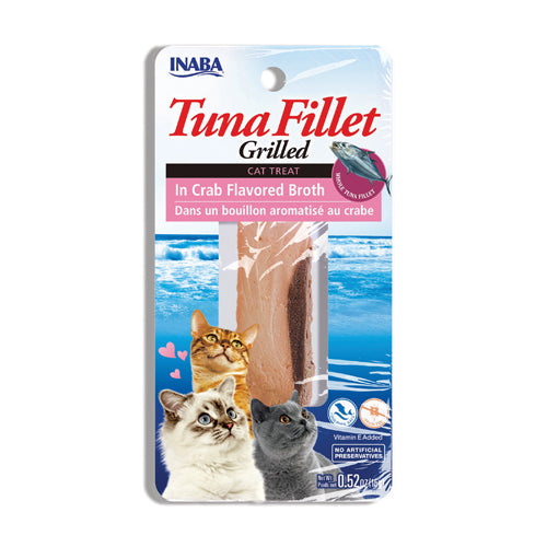 Inaba Grilled Tuna Fillet Cat Treats in Crab Flavored Broth 15 gr