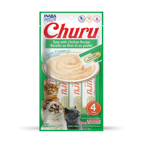 Inaba Churu Creamy Cat Treats with Tuna & Chicken 4 x 14 gr