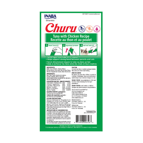 Inaba Churu Creamy Cat Treats with Tuna & Chicken 4 x 14 gr
