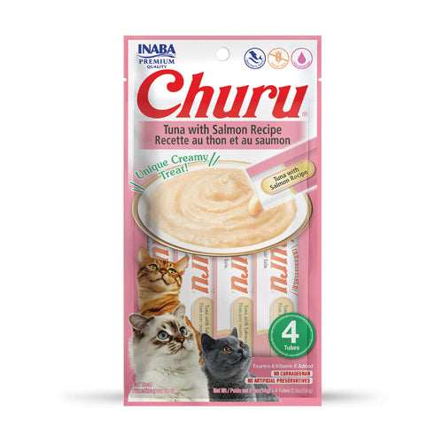 Inaba Churu Creamy Cat Treats with Tuna & Salmon 4 x 14 gr