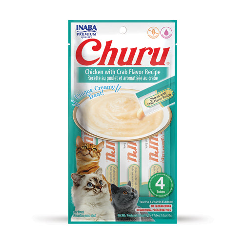 Inaba Churu Cat Treats Chicken & Crab Flavor 4 x 14 gr