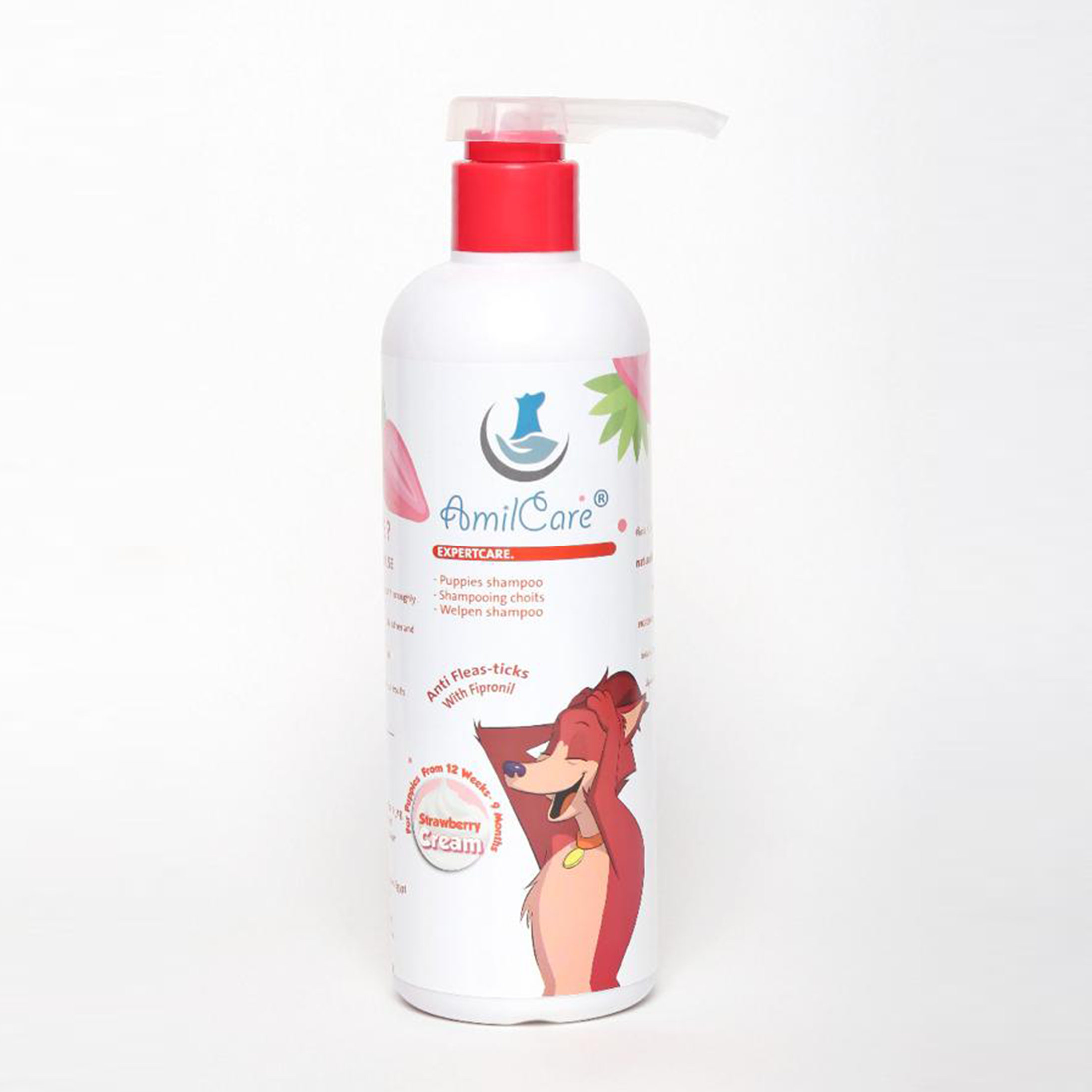 Amil Care Shampoo Strawberry Cream Scent with Vitamin E & B5 for Puppies (3-9 Months) 1 L