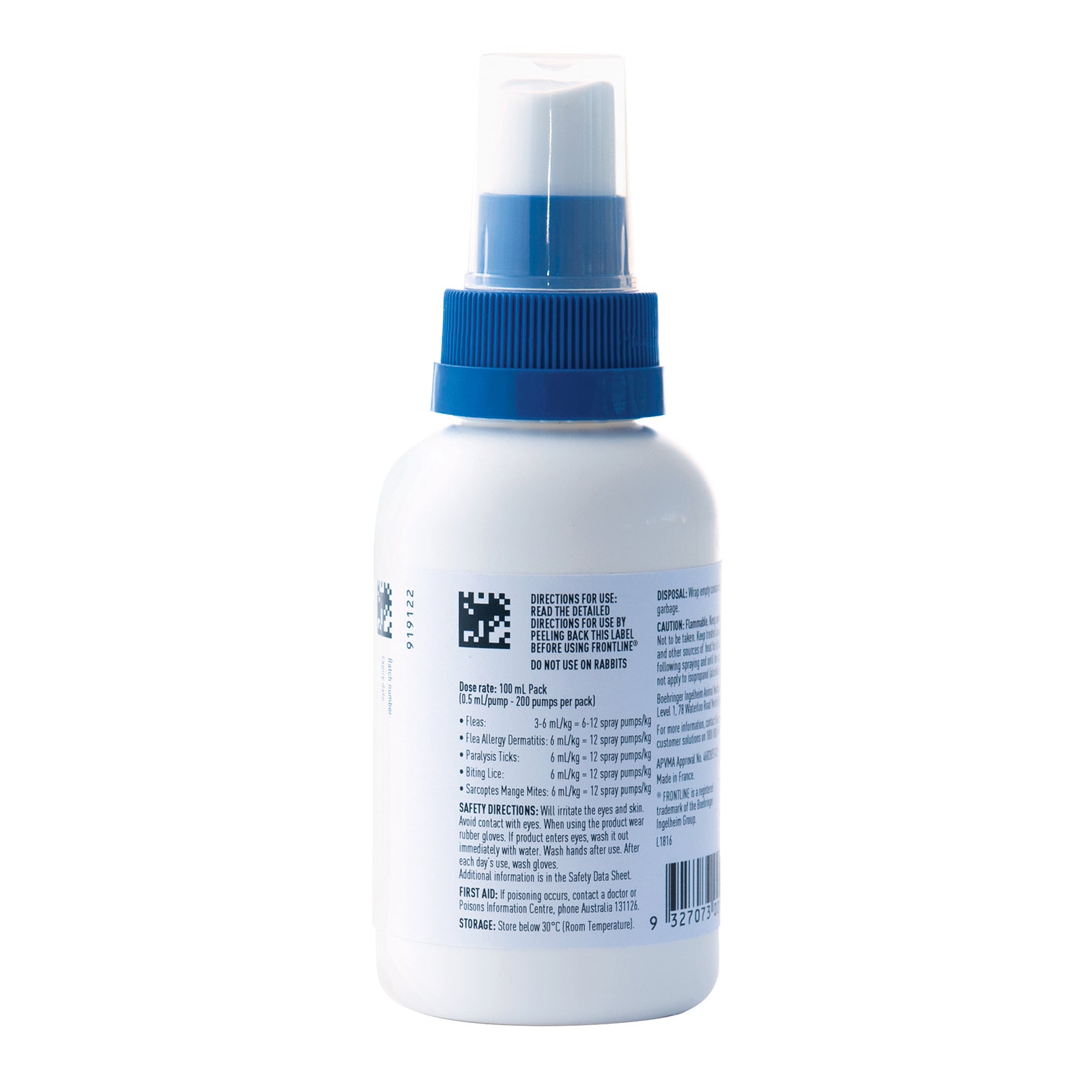 Frontline Fipronil Anti-Flea & Tick Pet Spray 100 ml