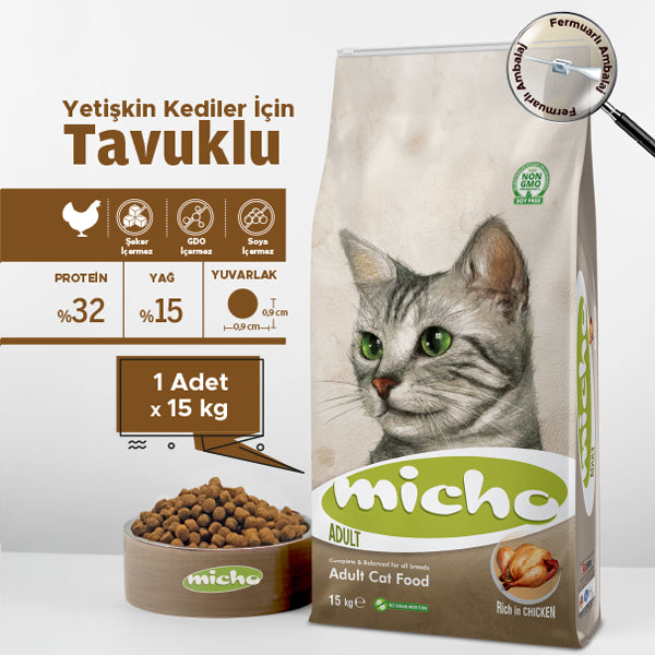 Micho Adult Cat Food Chicken Flavor 15kg