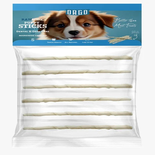 Orgo Rawhide Sticks For Dog Puppy Dental Oral Care 6 PC
