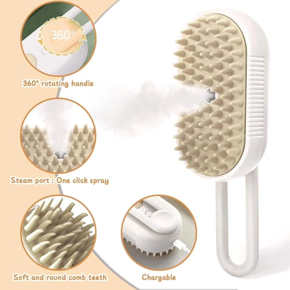 Pet Spray Massage Comb and Pet Brush with Charging Cable