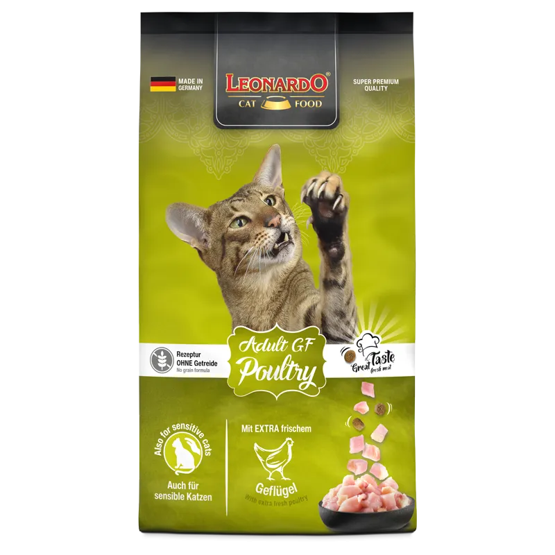 LEONARDO® GF Dry Food with Poultry for Sensitive & Adult Cats (1+ Years)