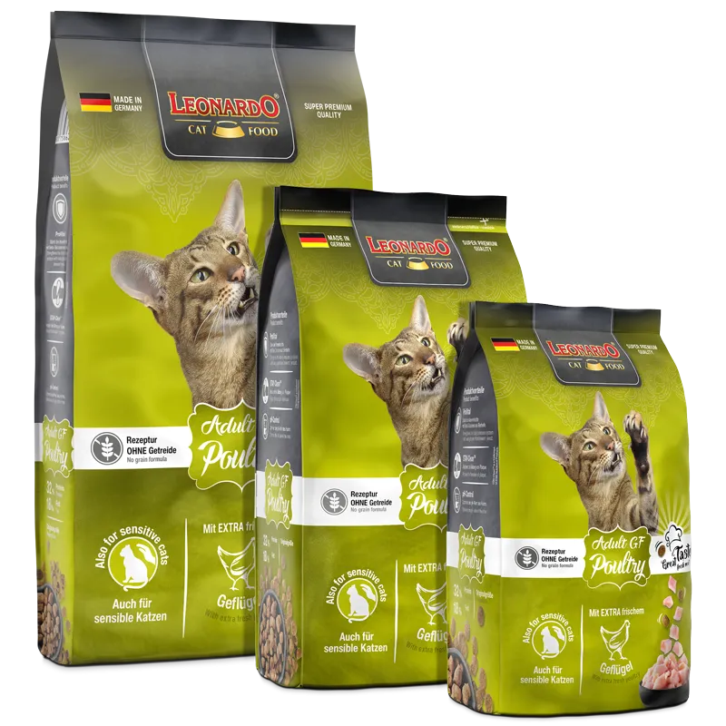 LEONARDO® GF Dry Food with Poultry for Sensitive & Adult Cats (1+ Years)