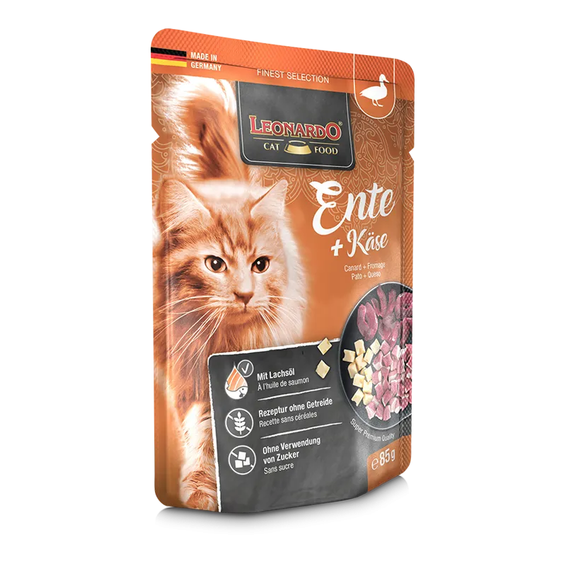 Leonardo Wet Food with Duck + Cheese for Adult Cats 85 gr