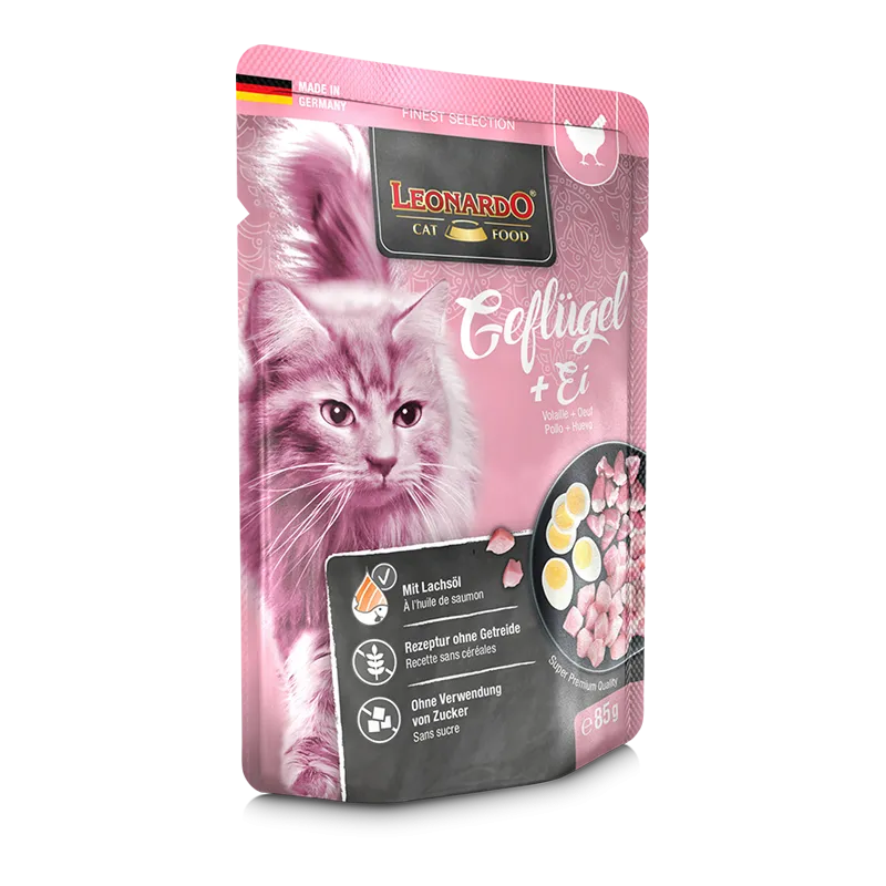 Leonardo Wet Food with Poultry + Egg for Adult Cats 85 gr