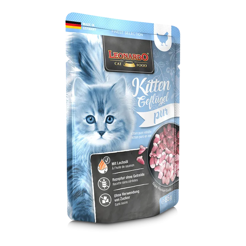 Leonardo Wet Food Kitten poultry pure Cats 85 gr