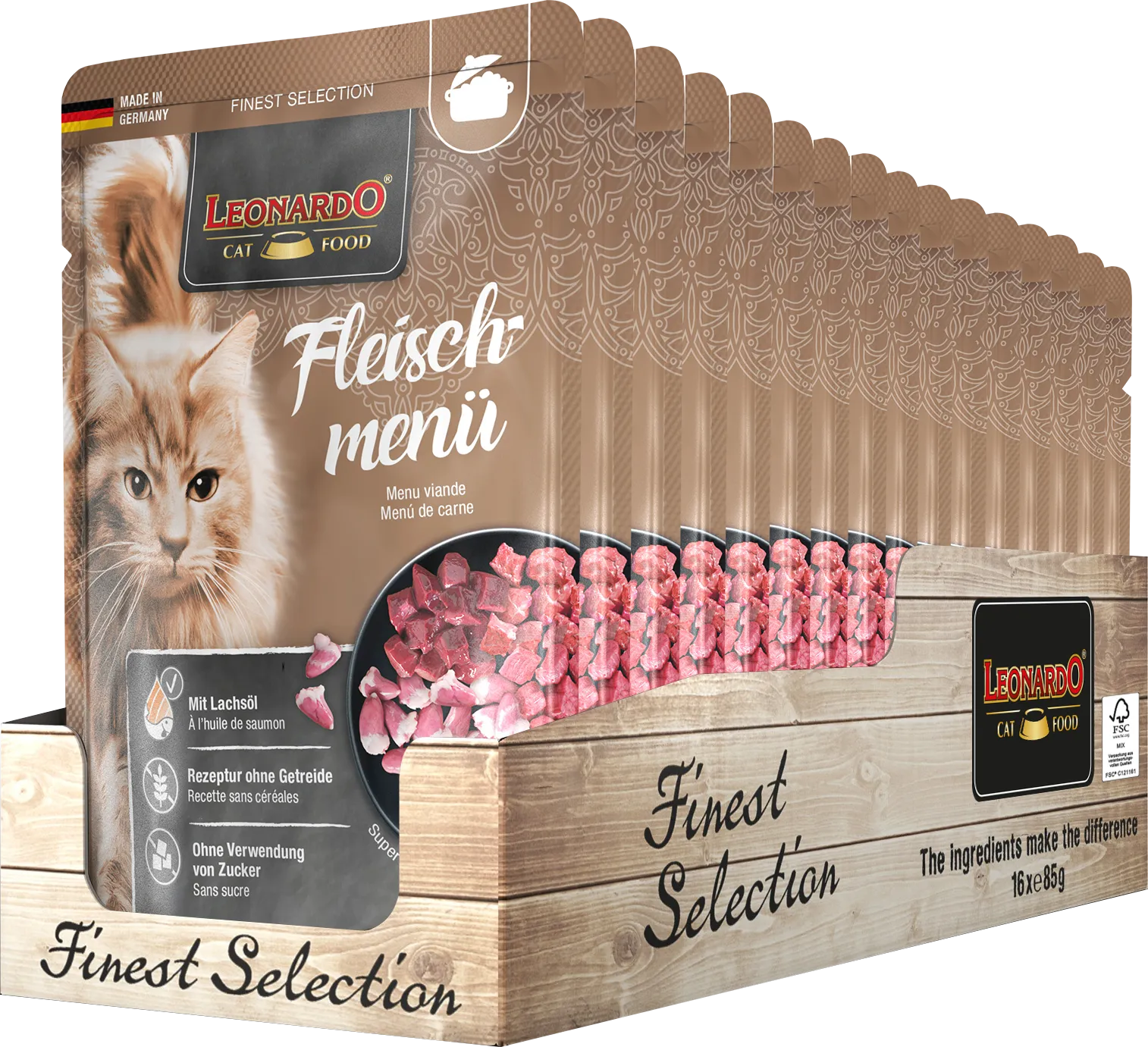 Leonardo Wet Food with Meat menu for Adult Cats 85 gr