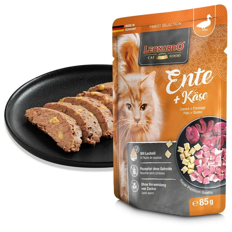 Leonardo Wet Food with Duck + Cheese for Adult Cats 85 gr