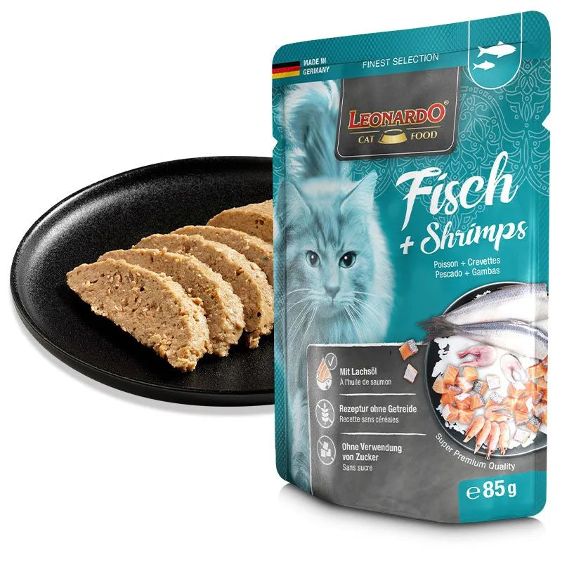 Leonardo Wet Food with Fish + Shrimps for Adult Cats 85 gr