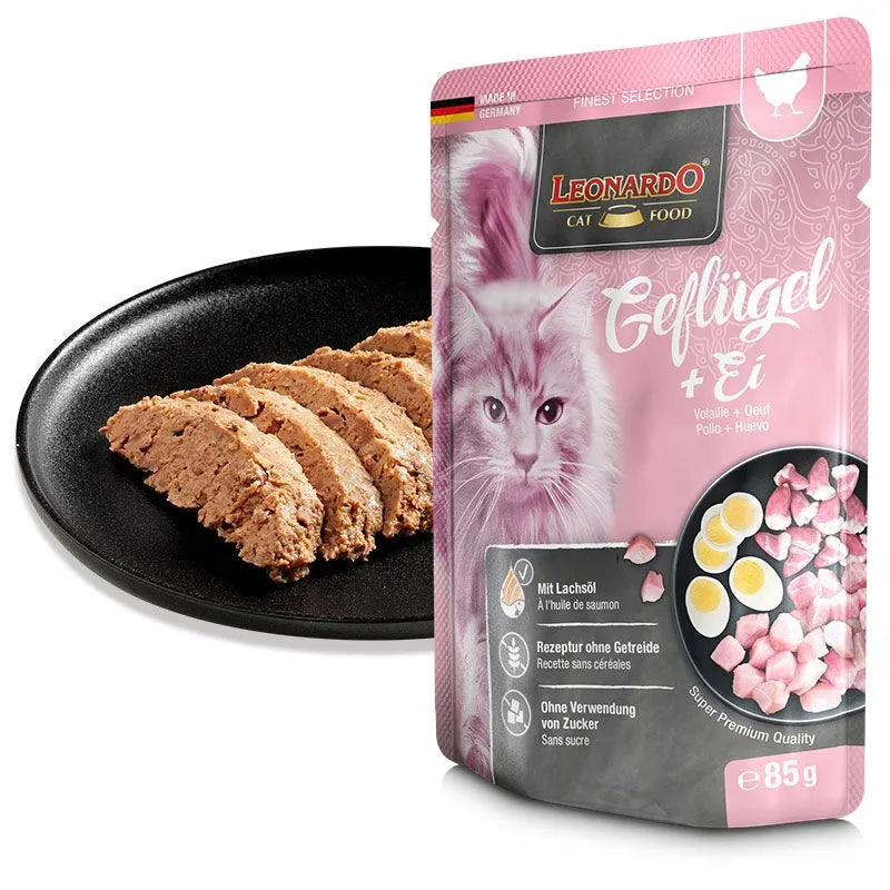 Leonardo Wet Food with Poultry + Egg for Adult Cats 85 gr
