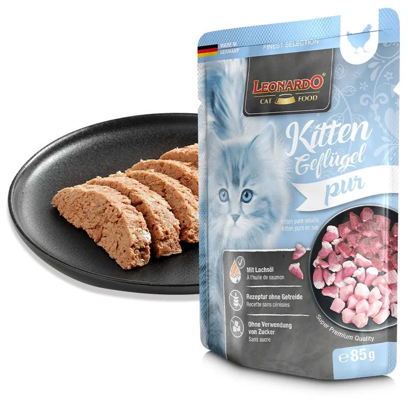Leonardo Wet Food Kitten poultry pure Cats 85 gr