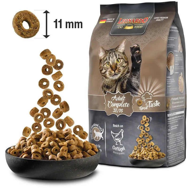 LEONARDO Complete Dry Food with Poultry for Adult & Sterilized Cats (1+ Years)