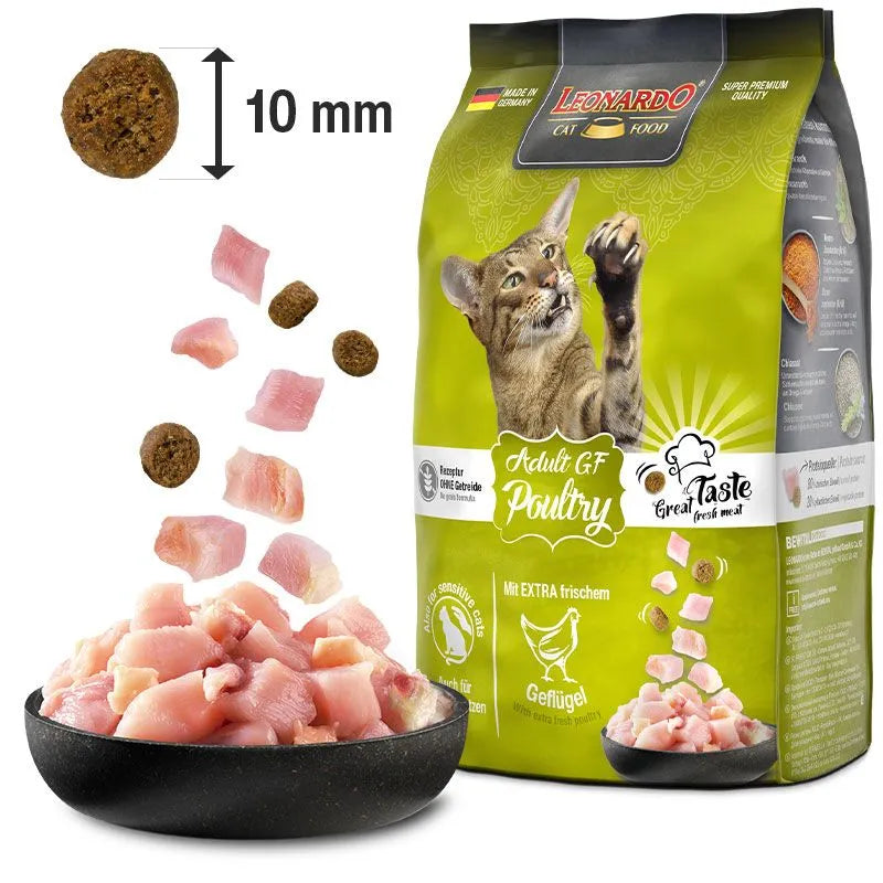 LEONARDO® GF Dry Food with Poultry for Sensitive & Adult Cats (1+ Years)