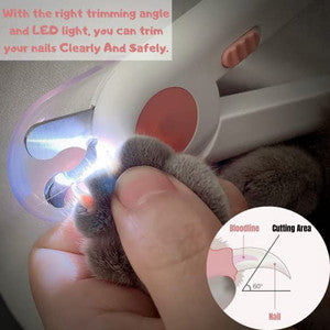 Pet Gravity Pet Nail Clipper with LED Light (15x4.3x2cm)