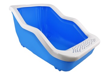 Netta Open MPS Green & White Cat Litter Tray with Rim